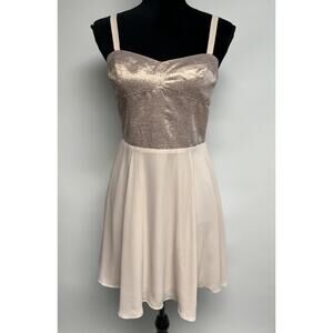 Express Sweetheart Neckline Rose Gold Mini Slip Dress Sz 8 Corset Coquette‎